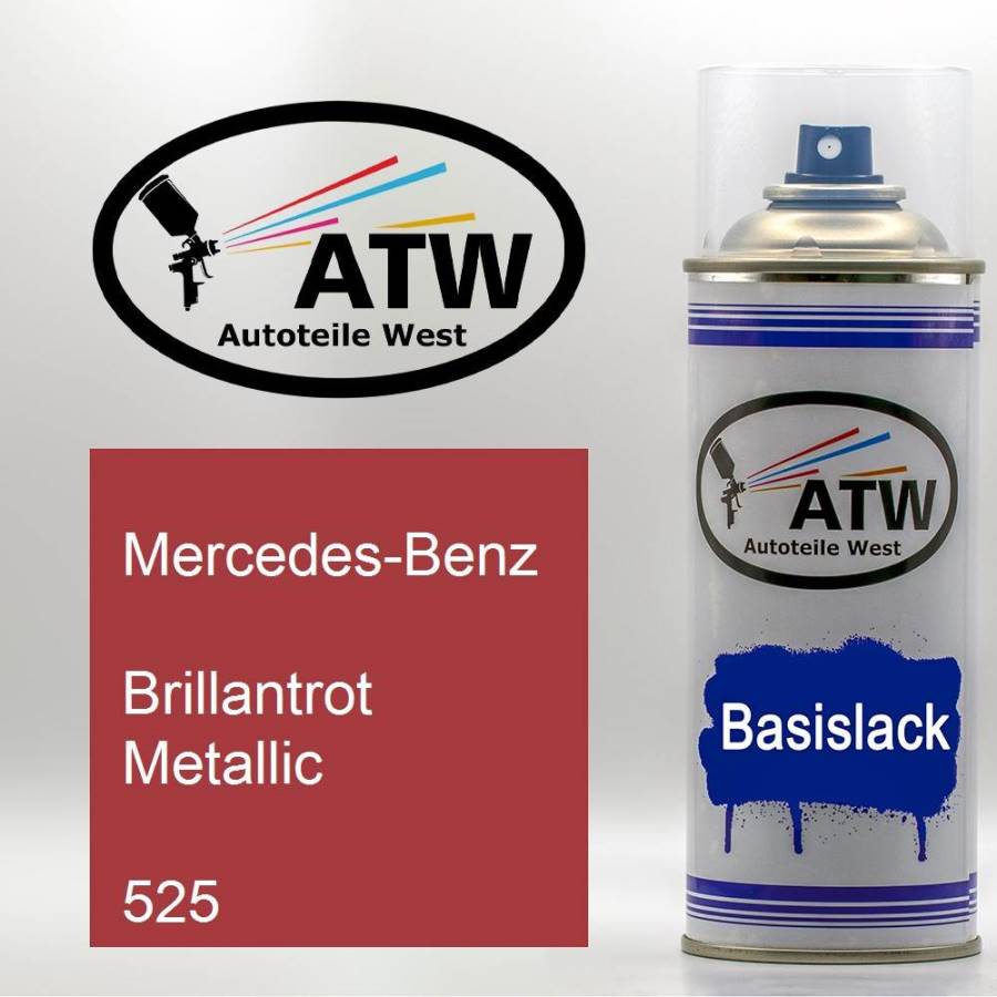 Mercedes-Benz, Brillantrot Metallic, 525: 400ml Sprühdose, von ATW Autoteile West.